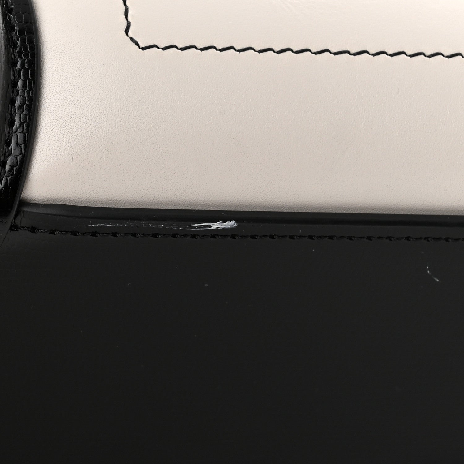 Celine Smooth Calfskin Lizard Embossed Micro Luggage White Black 14 of 17
