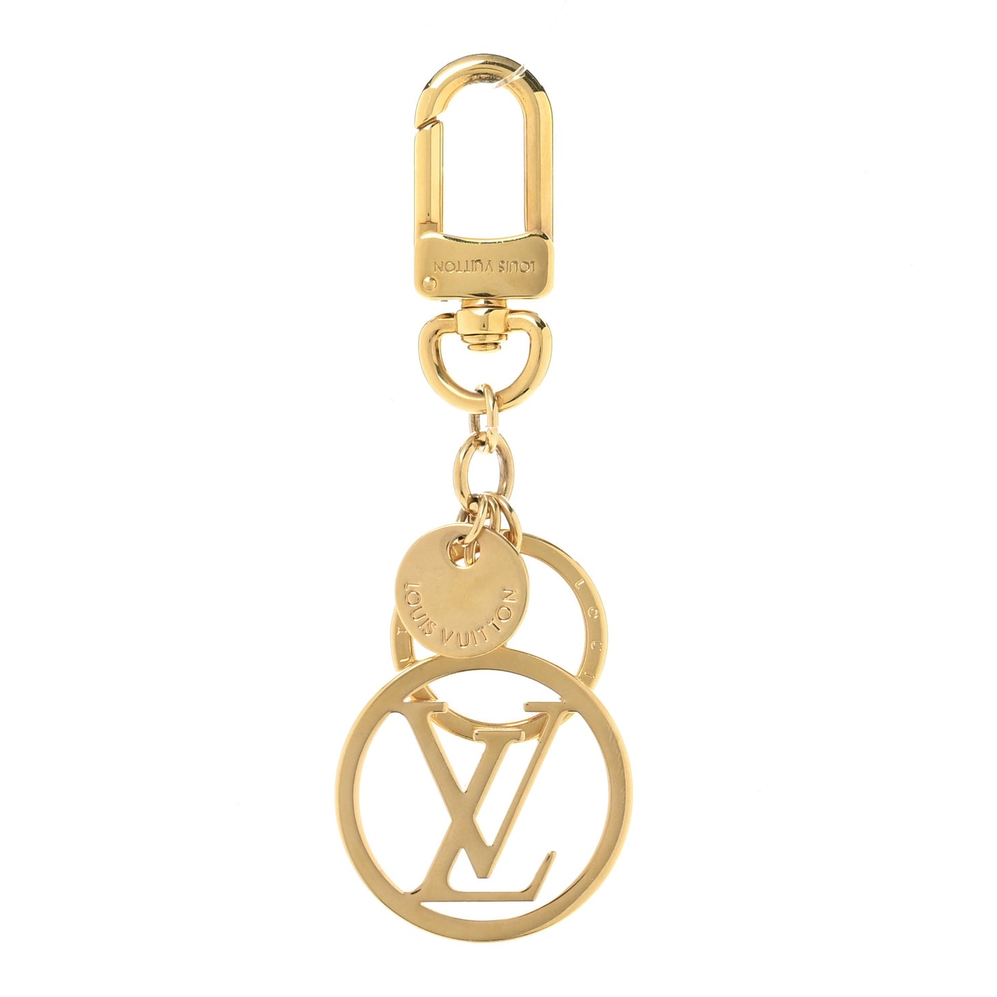 LV Circle Bag Charm Key Holder Gold