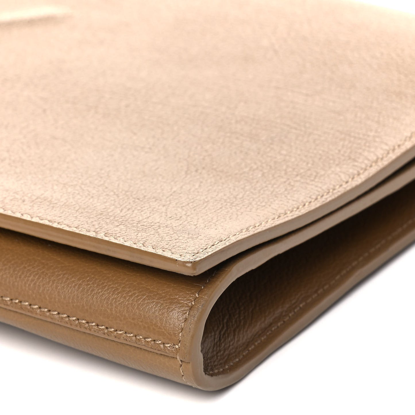 Goatskin Large Belle De Jour Clutch Beige