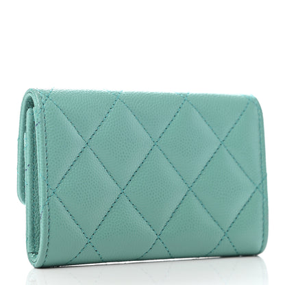 Chanel Caviar Pearl Quilted Coco Candy Flap Card Holder Blue 2 of 7