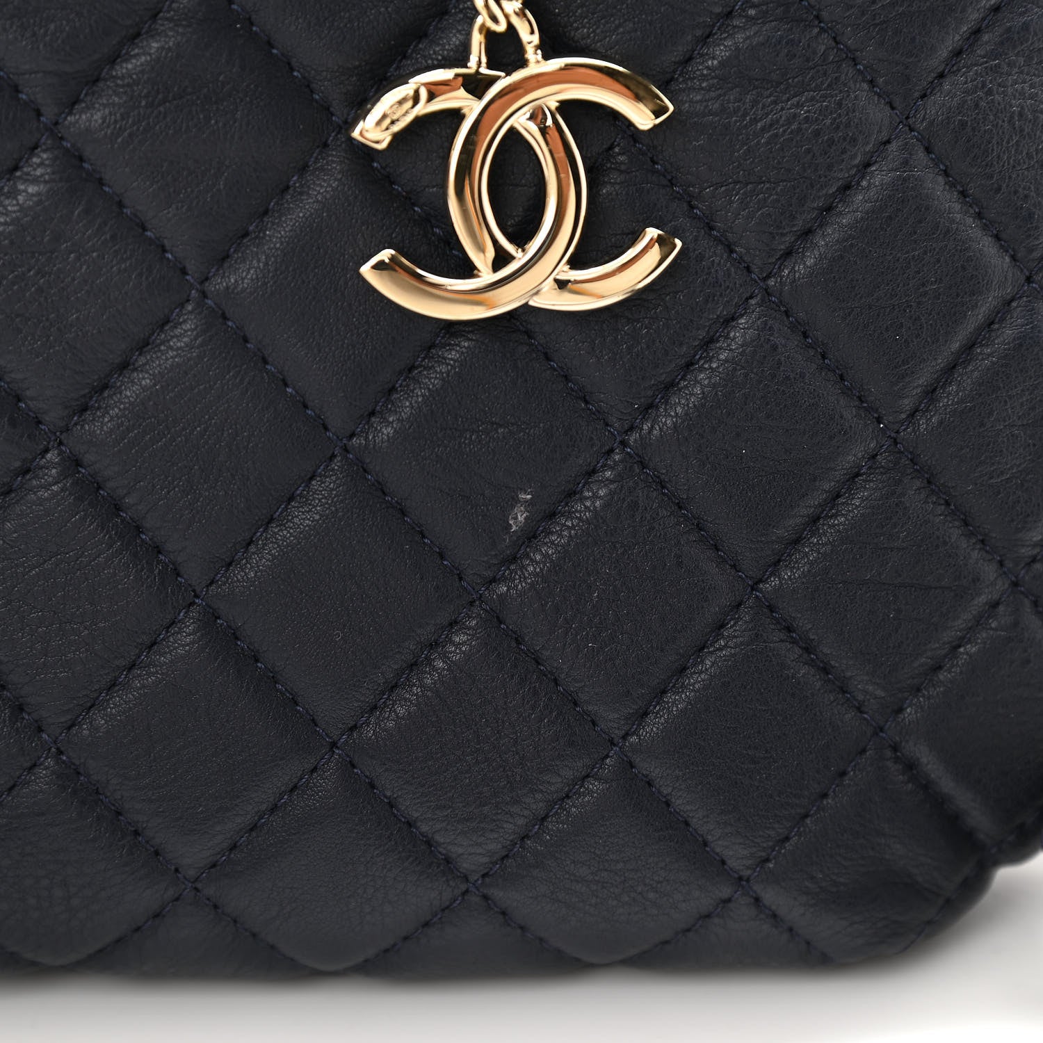 Chanel Calfskin Quilted Banane Waist Bag Fanny Pack Navy Blue 12 of 16