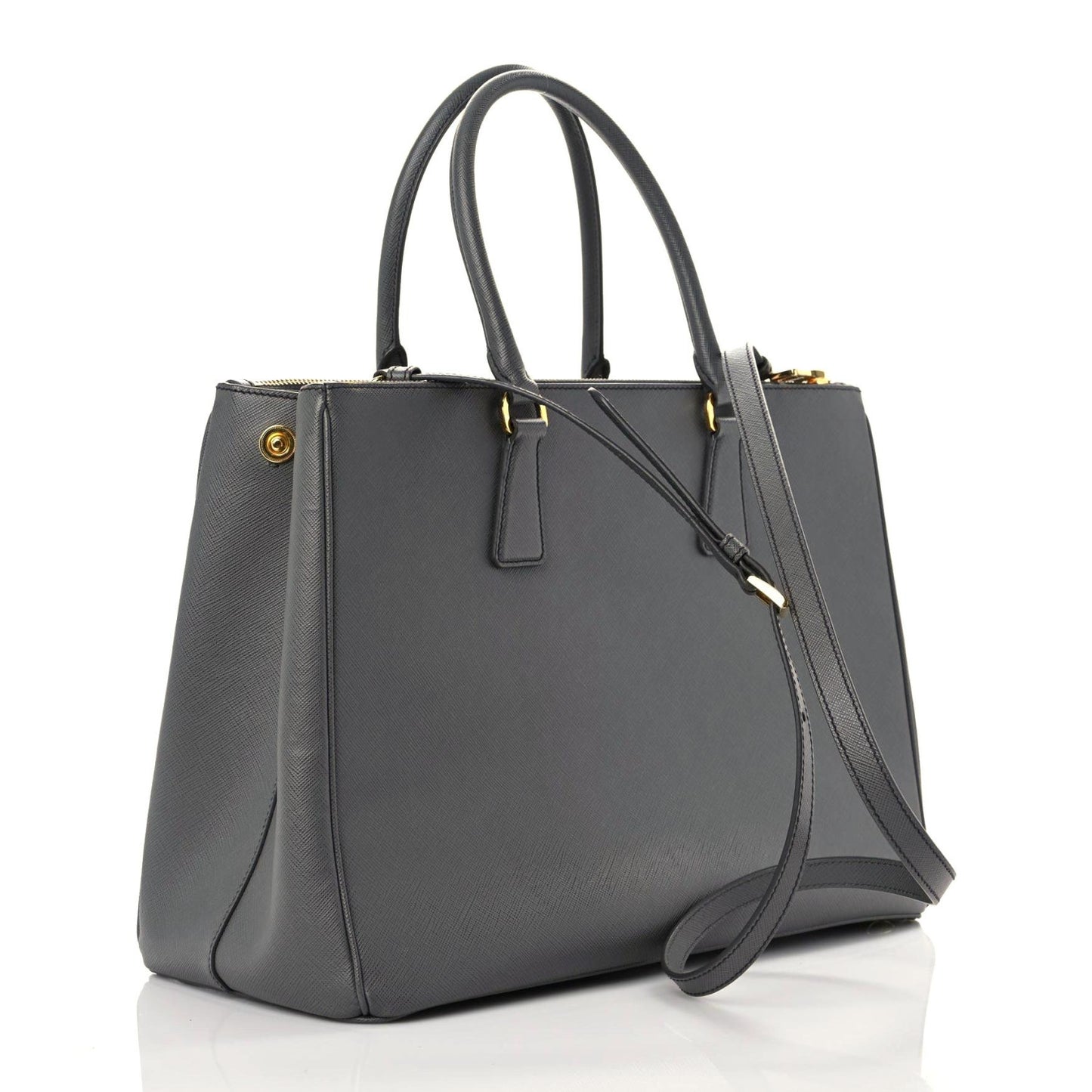 Saffiano Lux Large Galleria Double Zip Tote Mercurio