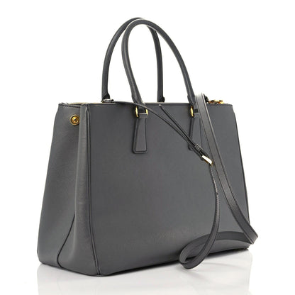 Prada Saffiano Lux Large Galleria Double Zip Tote Mercurio 3 of 13