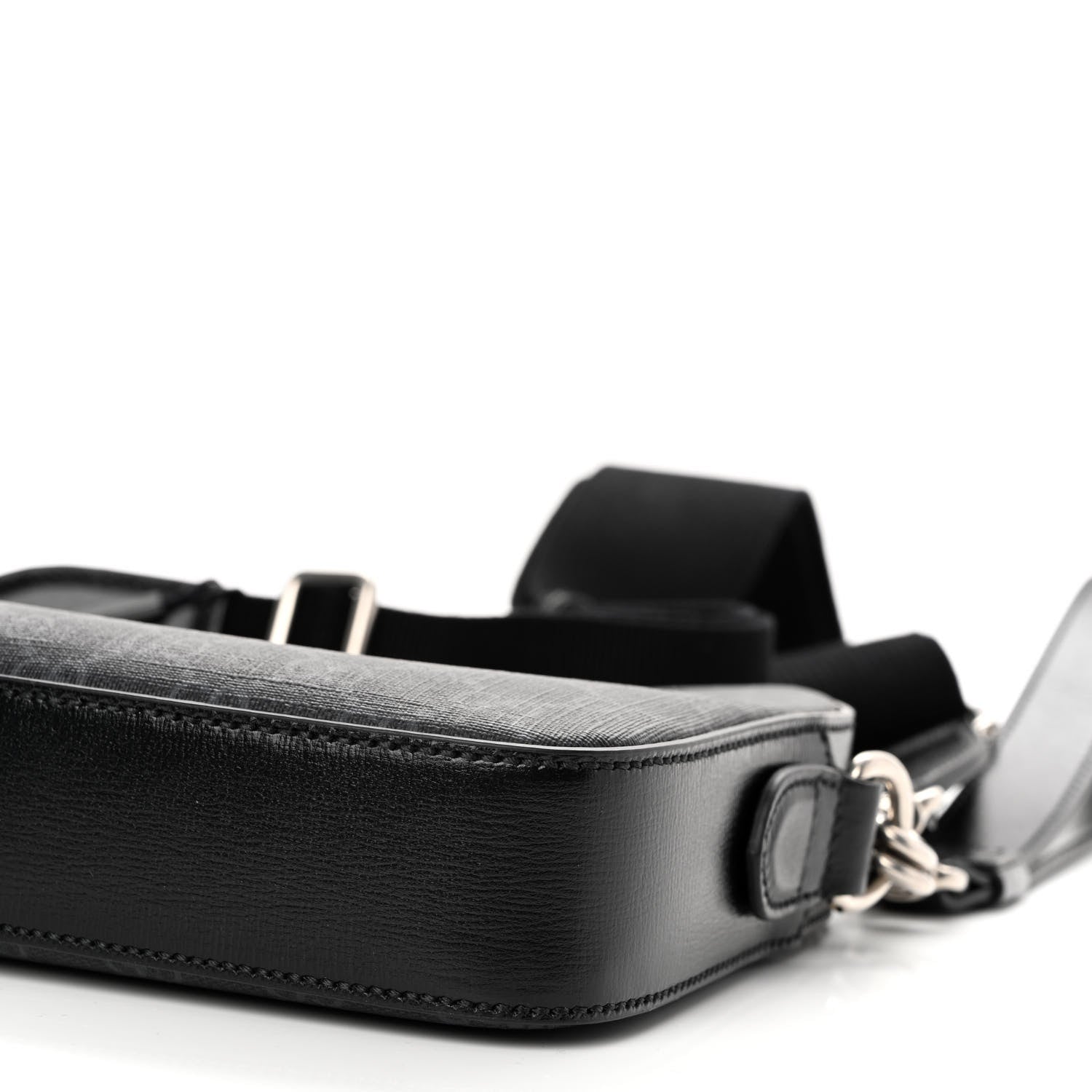 Gucci GG Supreme Monogram Azalea Calfskin Retro Interlocking G Wristlet Shoulder Bag Black 9 of 9