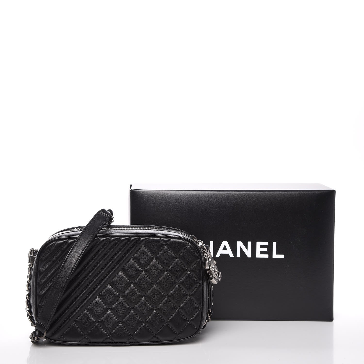 Chanel Lambskin Small Coco Boy Camera Case Black 9 of 9