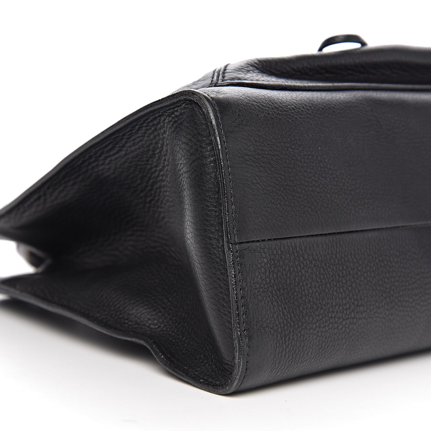 Calfskin Bamboo Handle Tote Black