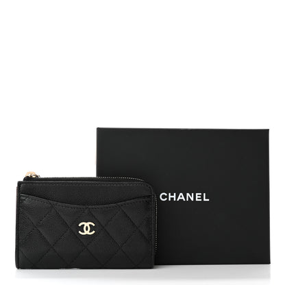 Chanel Caviar Quilted Zip Card Holder Black 9 of 9