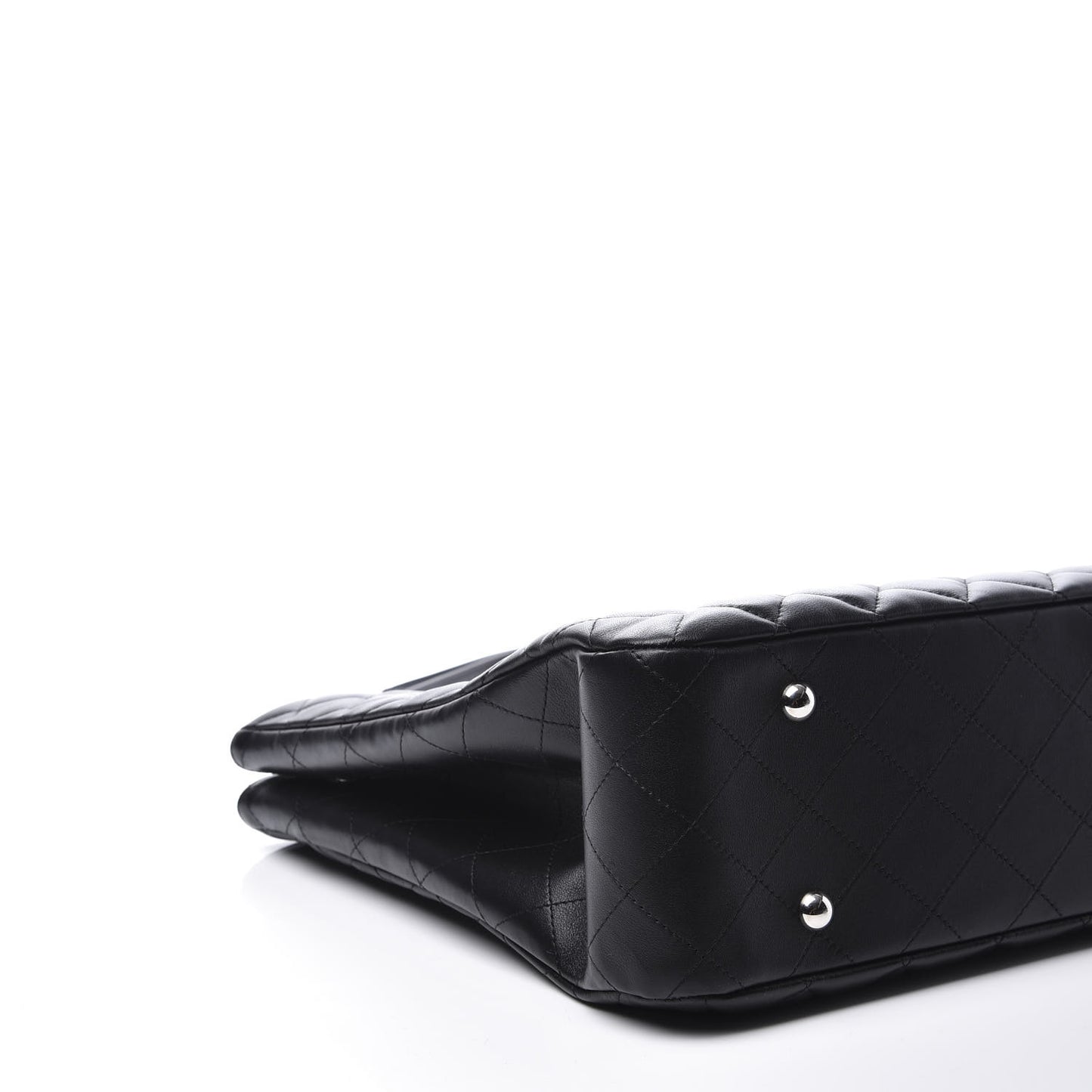 Calfskin Quilted Large Classic Shopping Tote Black