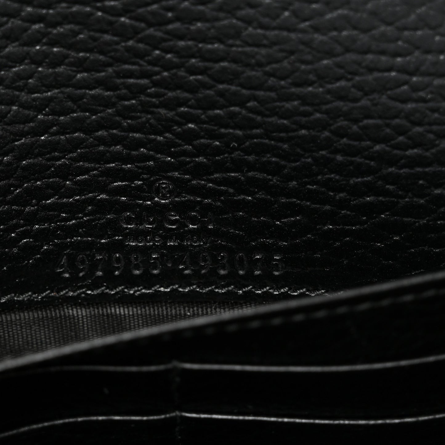 Calfskin Mini GG Marmont Chain Wallet Black