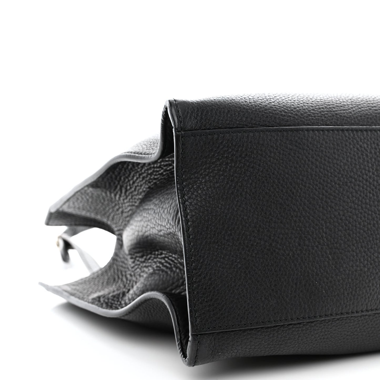 Calfskin Medium Bamboo Daily Shopper Black