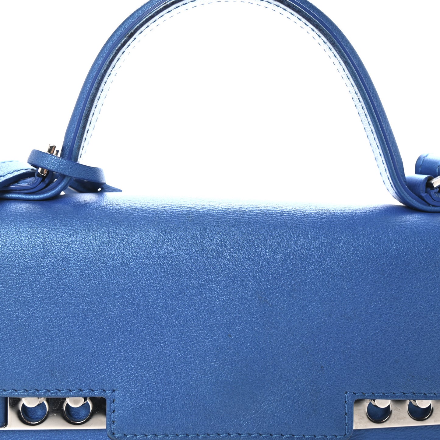 Metallic Calfskin Mini Tempete Satchel Satin Electric