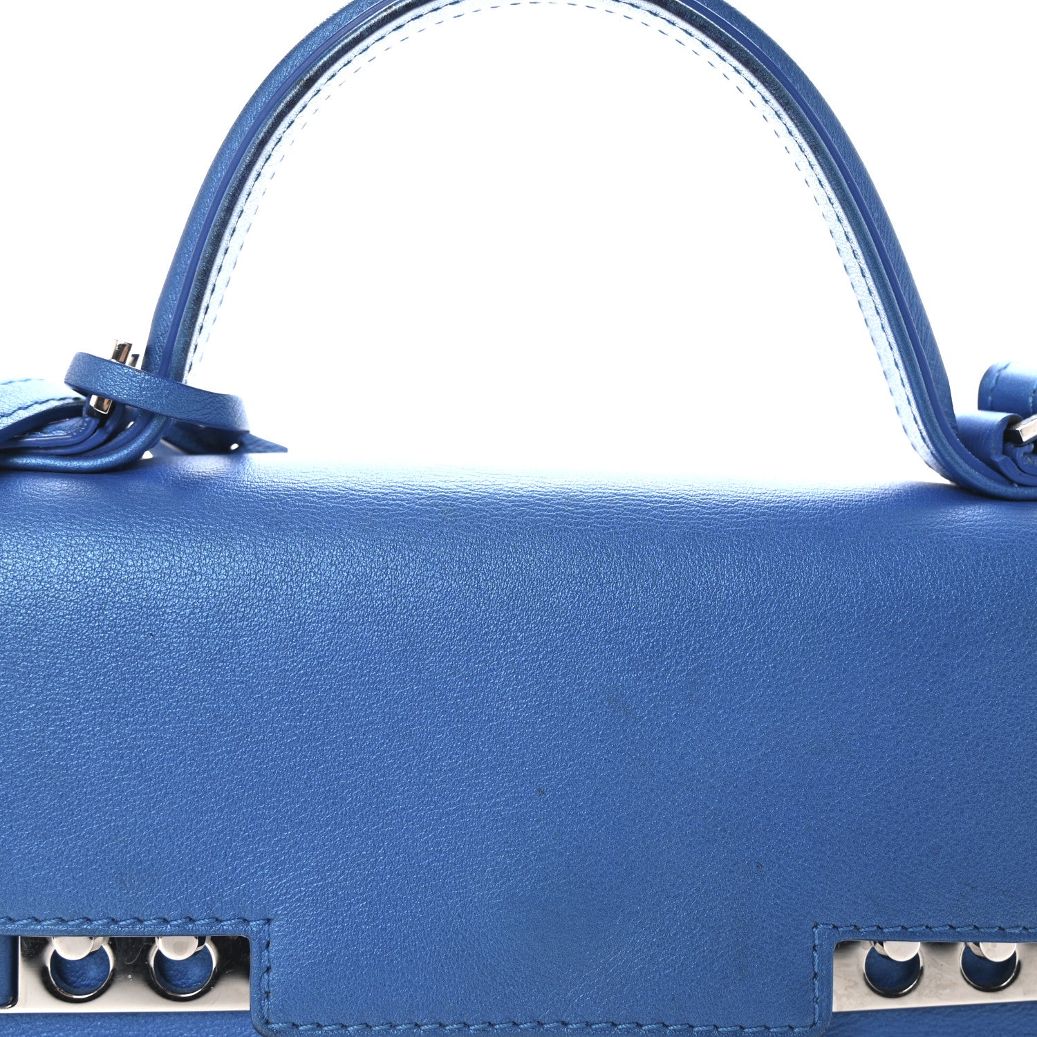 Delvaux Metallic Calfskin Mini Tempete Satchel Satin Electric 8 of 10