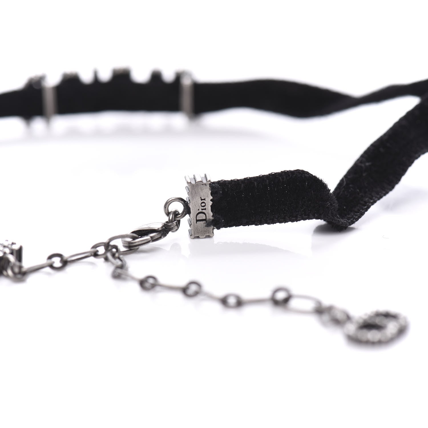 Christian Dior Velvet Crystal J’Adior Choker Necklace Black 4 of 5