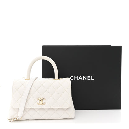 Chanel Caviar Quilted Mini Coco Handle Flap White 12 of 12