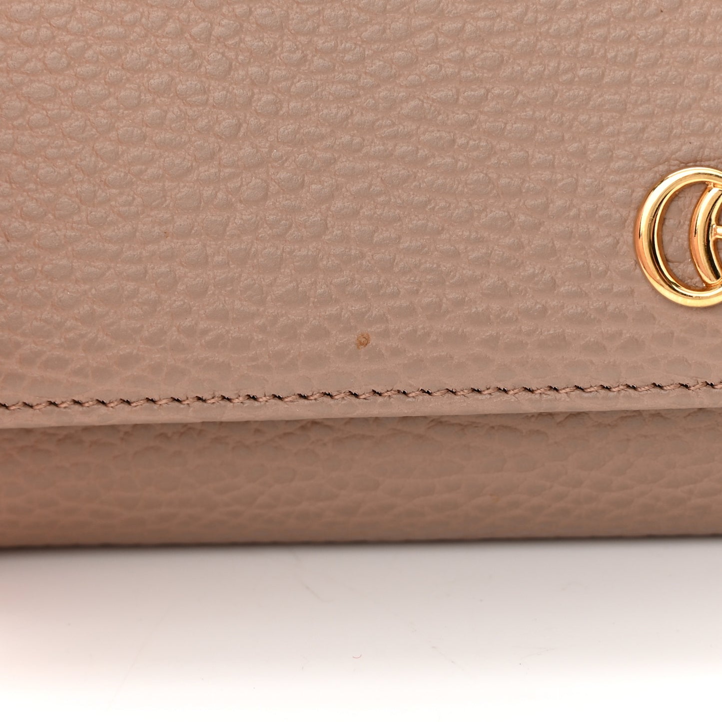 Dollar Calfskin Petite GG Marmont Wallet Chain Bag Porcelain Rose