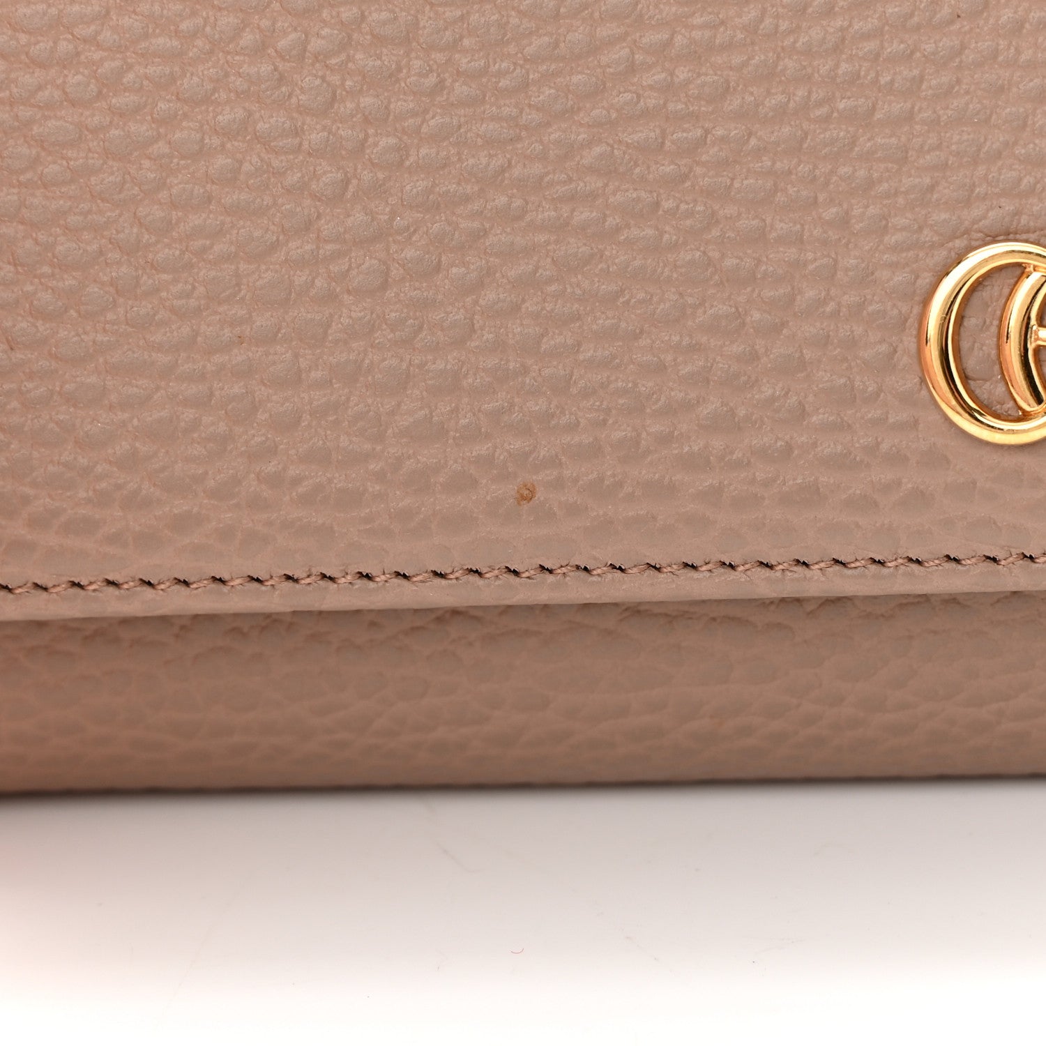 Gucci Dollar Calfskin Petite GG Marmont Wallet Chain Bag Porcelain Rose 12 of 14
