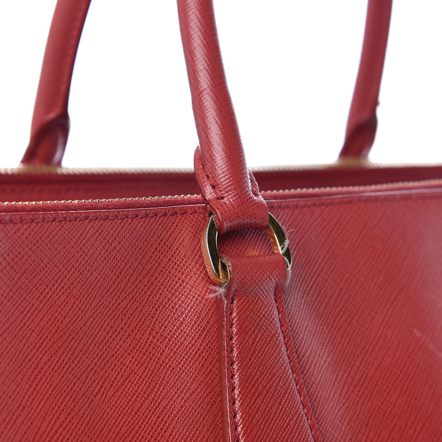 Saffiano Medium Galleria Double Zip Tote Fuoco