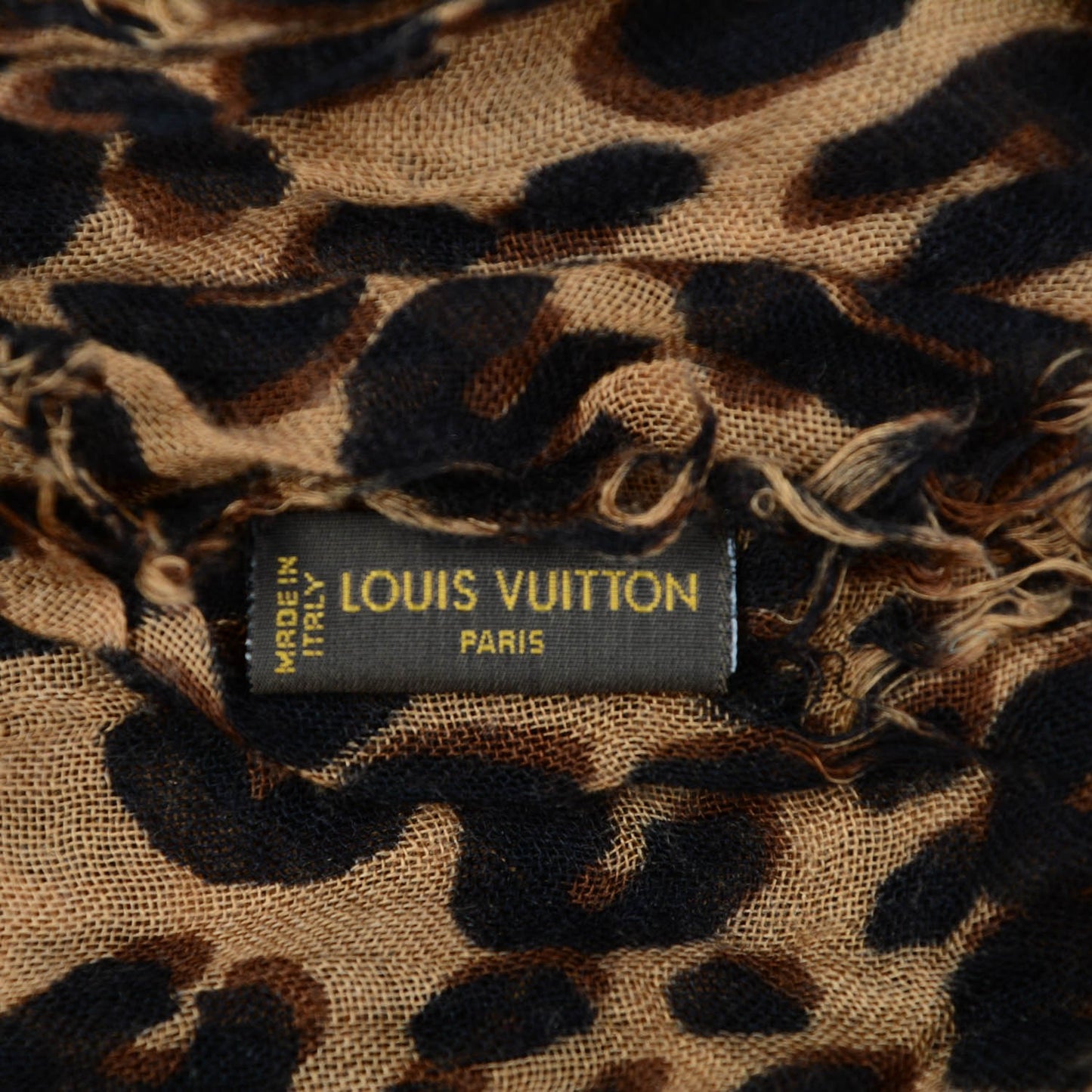 Cashmere Silk Leopard Stole Brown