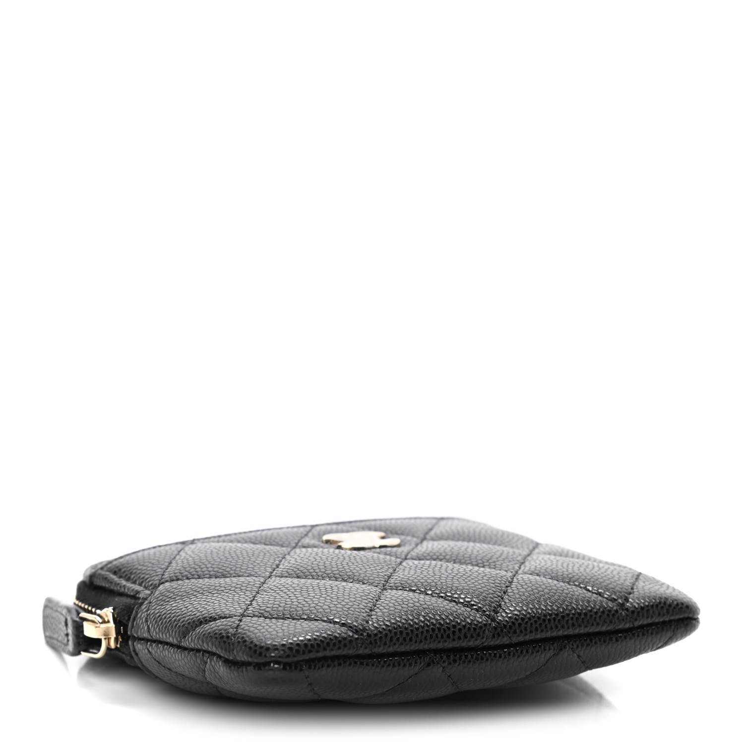 Chanel Caviar Quilted Zip Card Holder Wallet Black 4 of 10