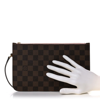 Louis Vuitton Damier Ebene Neverfull MM GM Pochette Rose Ballerine 3 of 9