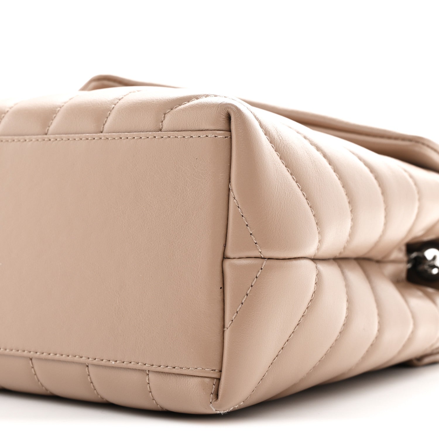 Saint Laurent Calfskin Y Quilted Monogram Small Loulou Chain Satchel Dark Beige 11 of 11