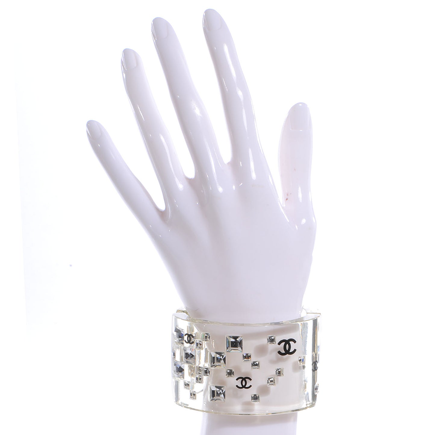 Resin CC Crystal Large Cuff Clear