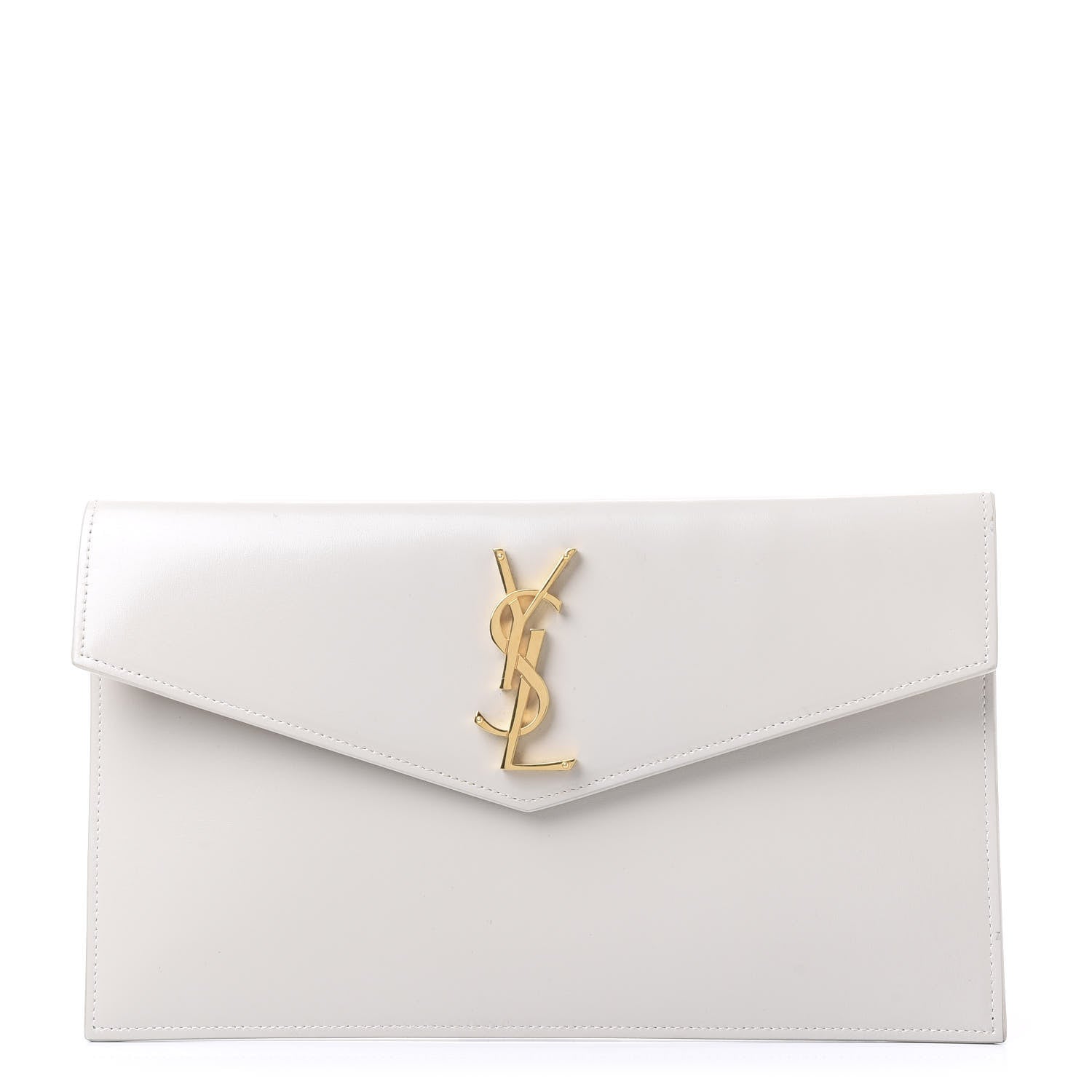 Saint Laurent Smooth Shiny Calfskin Uptown Pouch Crema Soft 1 of 9
