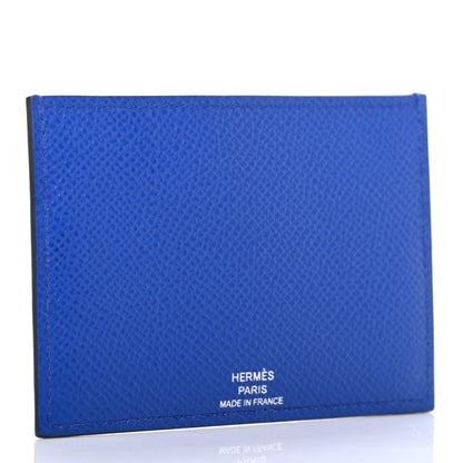 Hermes Epsom Evercalf Evercolor Sombrero Les Petits Chevaux Card Holder Bleu Royal Bleu Indigo Encre Obscur 3 of 6