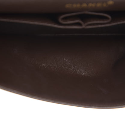 Chanel Lambskin Quilted Medium Double Flap Dark Brown 8 of 16