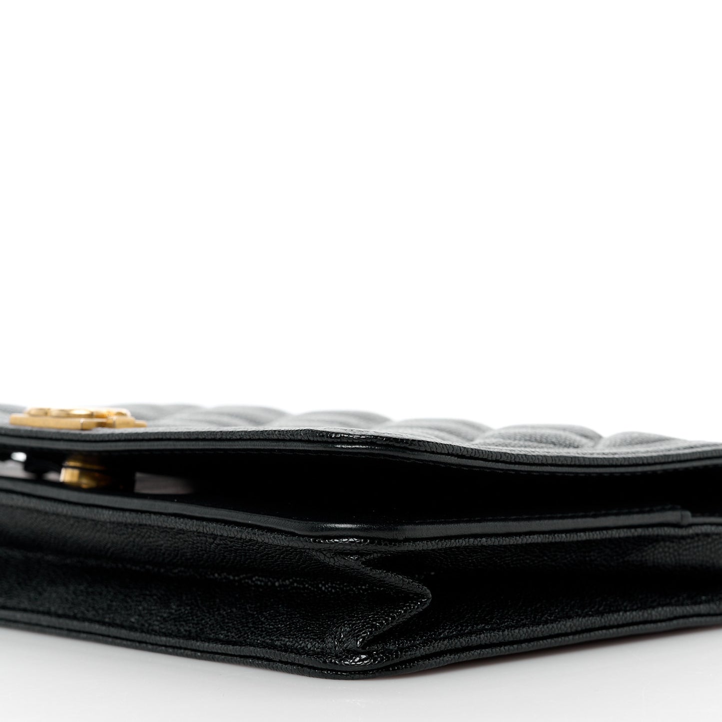 Caviar Quilted Boy Wallet On Chain WOC Black