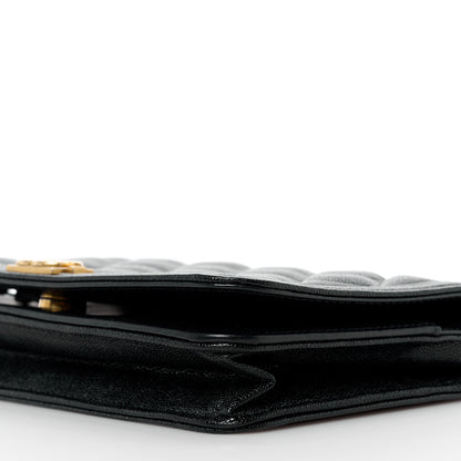 Chanel Caviar Quilted Boy Wallet On Chain WOC Black 11 of 12