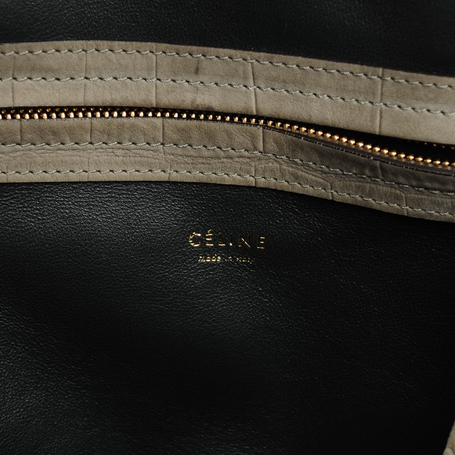 Celine Crocodile Embossed Nubuck Medium Phantom Luggage Grey 6 of 7