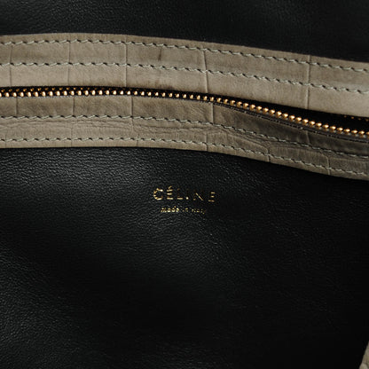 Celine Crocodile Embossed Nubuck Medium Phantom Luggage Grey 6 of 7