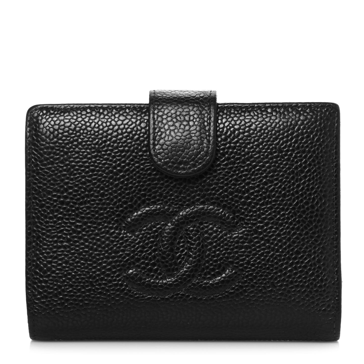 Caviar Timeless CC Compact French Wallet Black