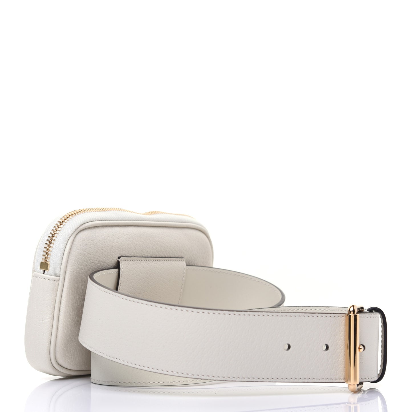 Grained Calfskin Ophidia Belted iPhone Case 85 34 White