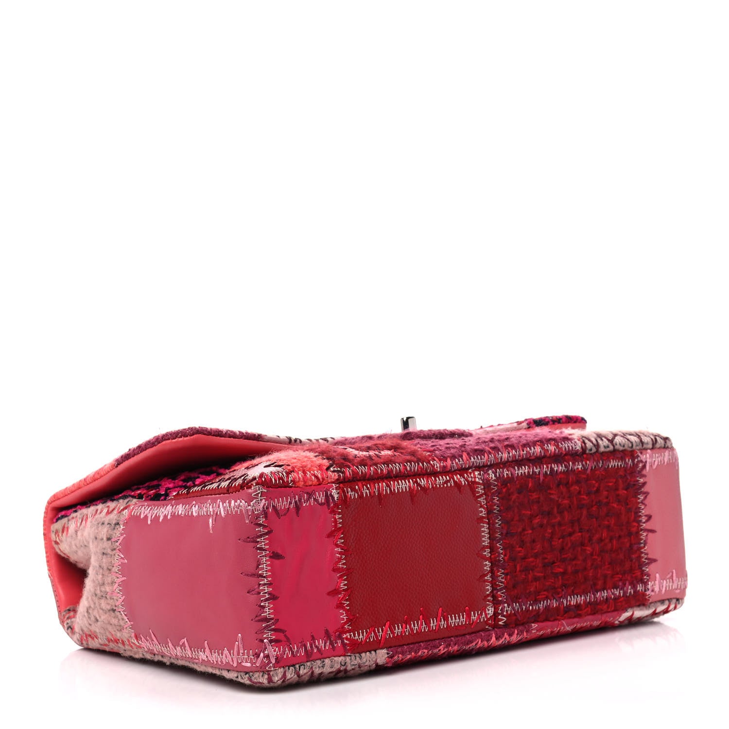 Chanel Tweed Patchwork Jumbo Single Flap Pink 4 of 12