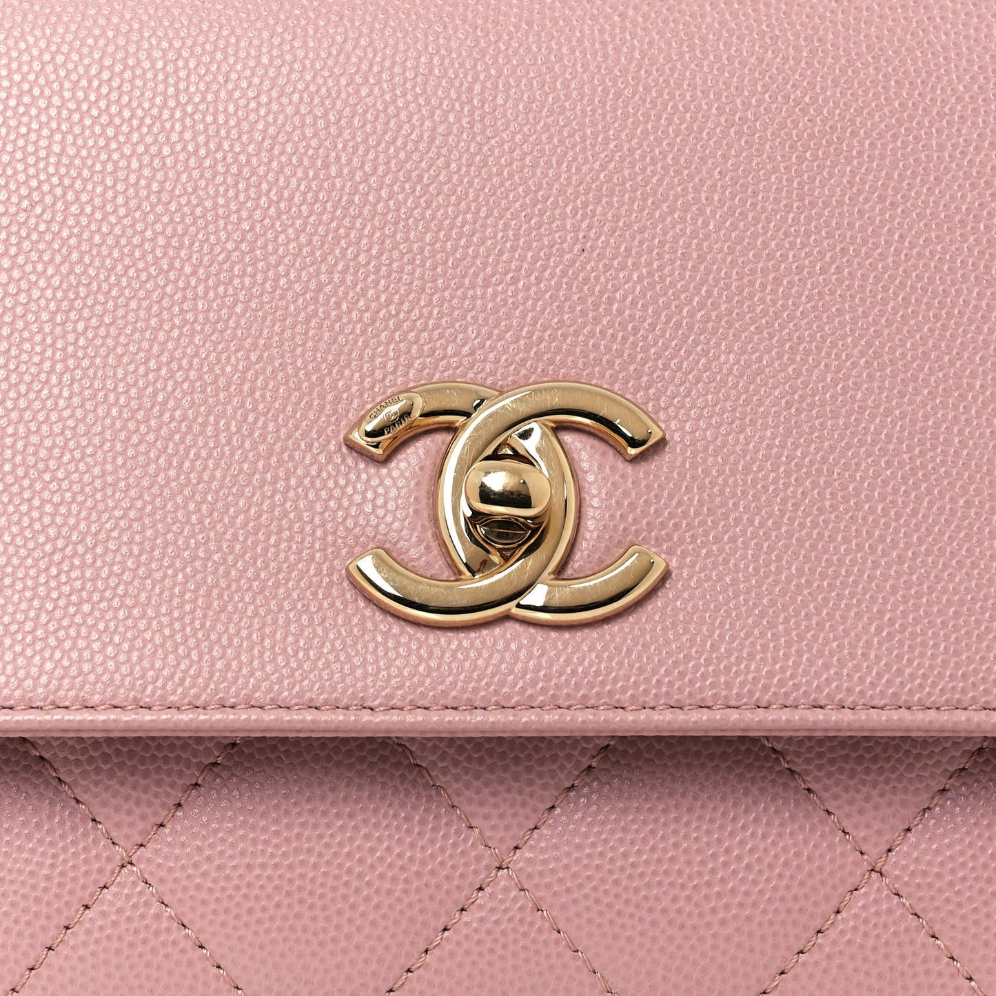Caviar Quilted Small Business Affinity Flap Light Pink