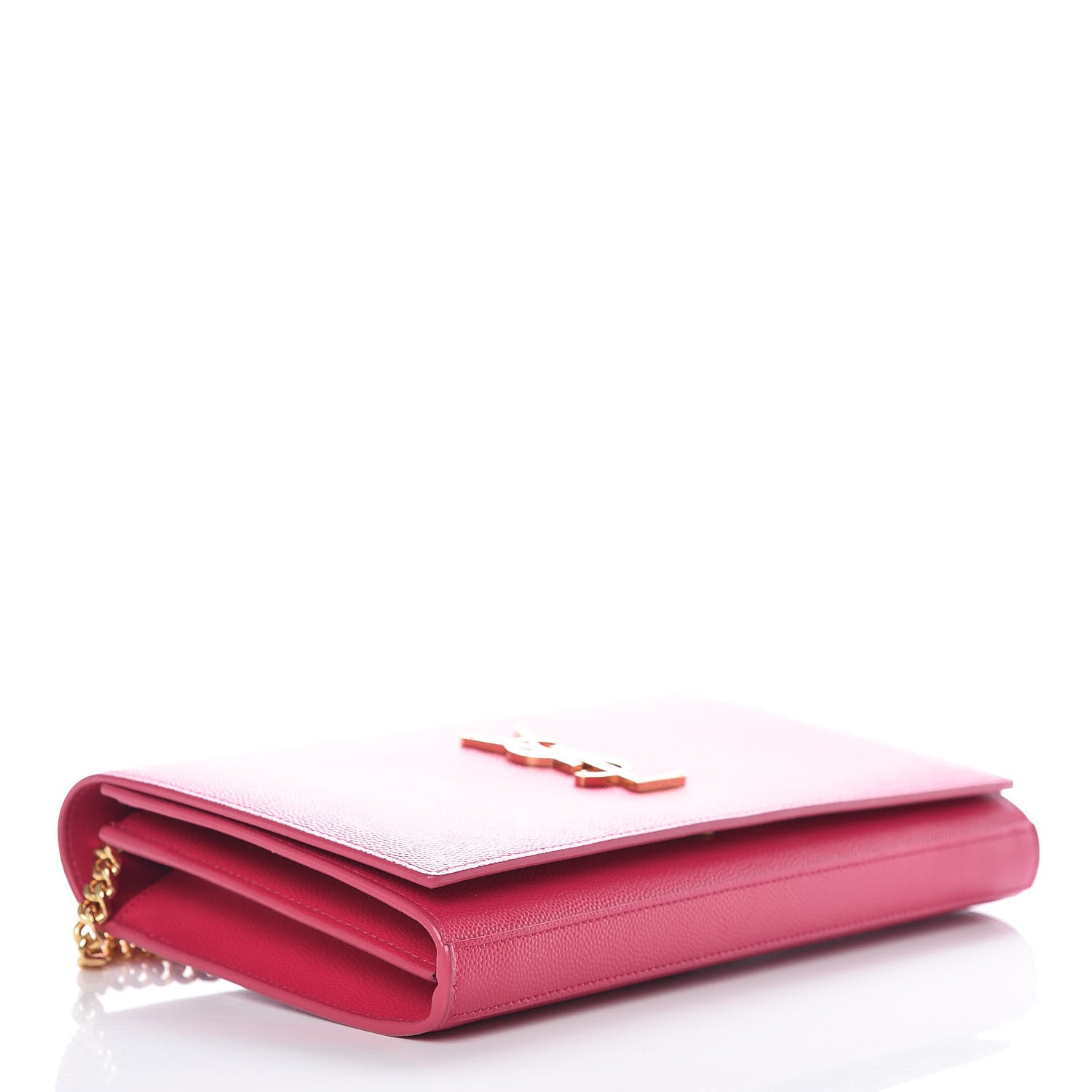 Saint Laurent Grain De Poudre Monogram Chain Wallet Bubblegum 4 of 10