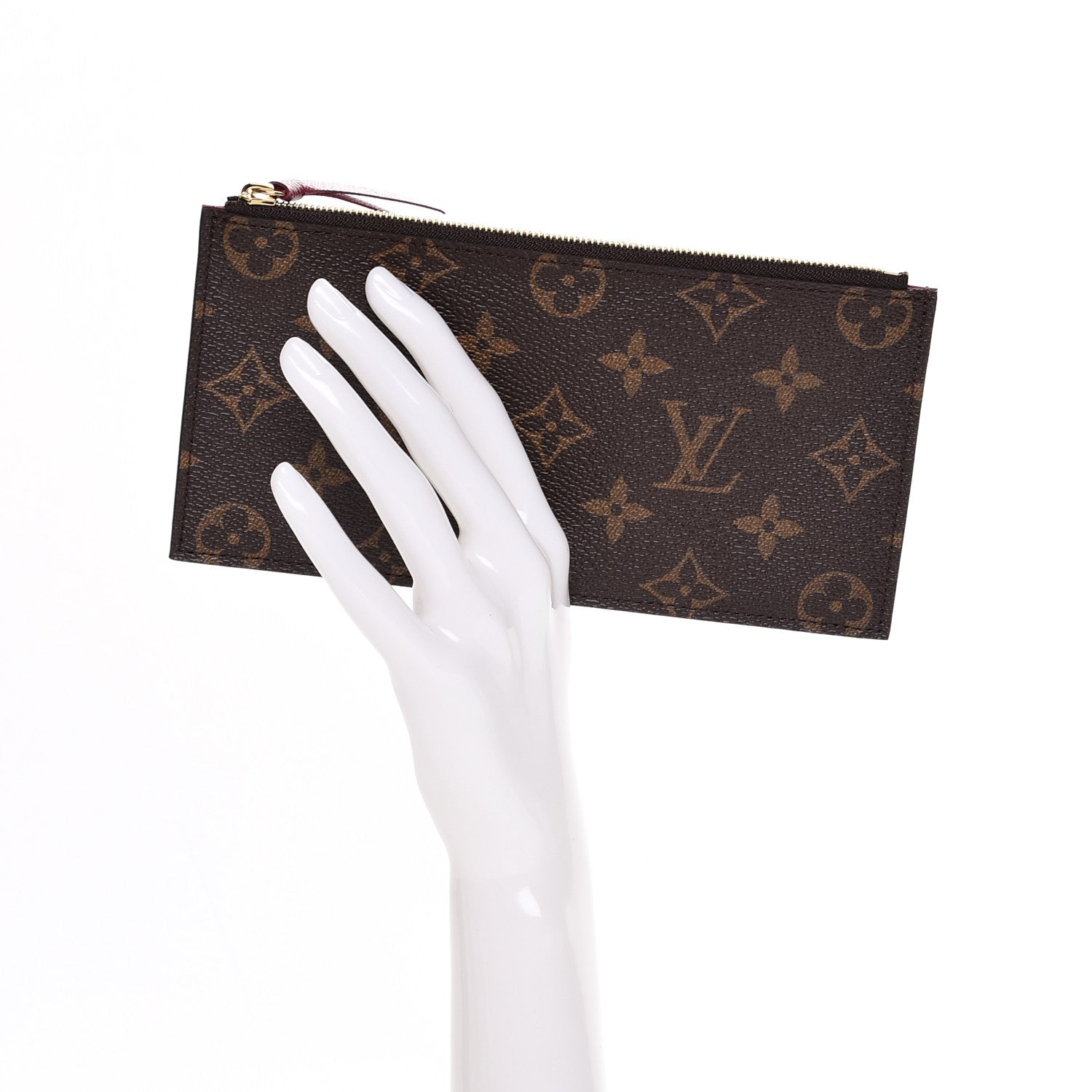 Louis Vuitton Monogram Felicie Chain Wallet Zippered Insert Fuchsia 2 of 6