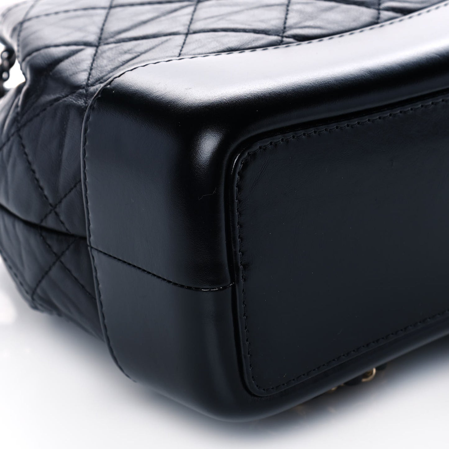 Aged Calfskin Quilted Small Gabrielle Backpack Black