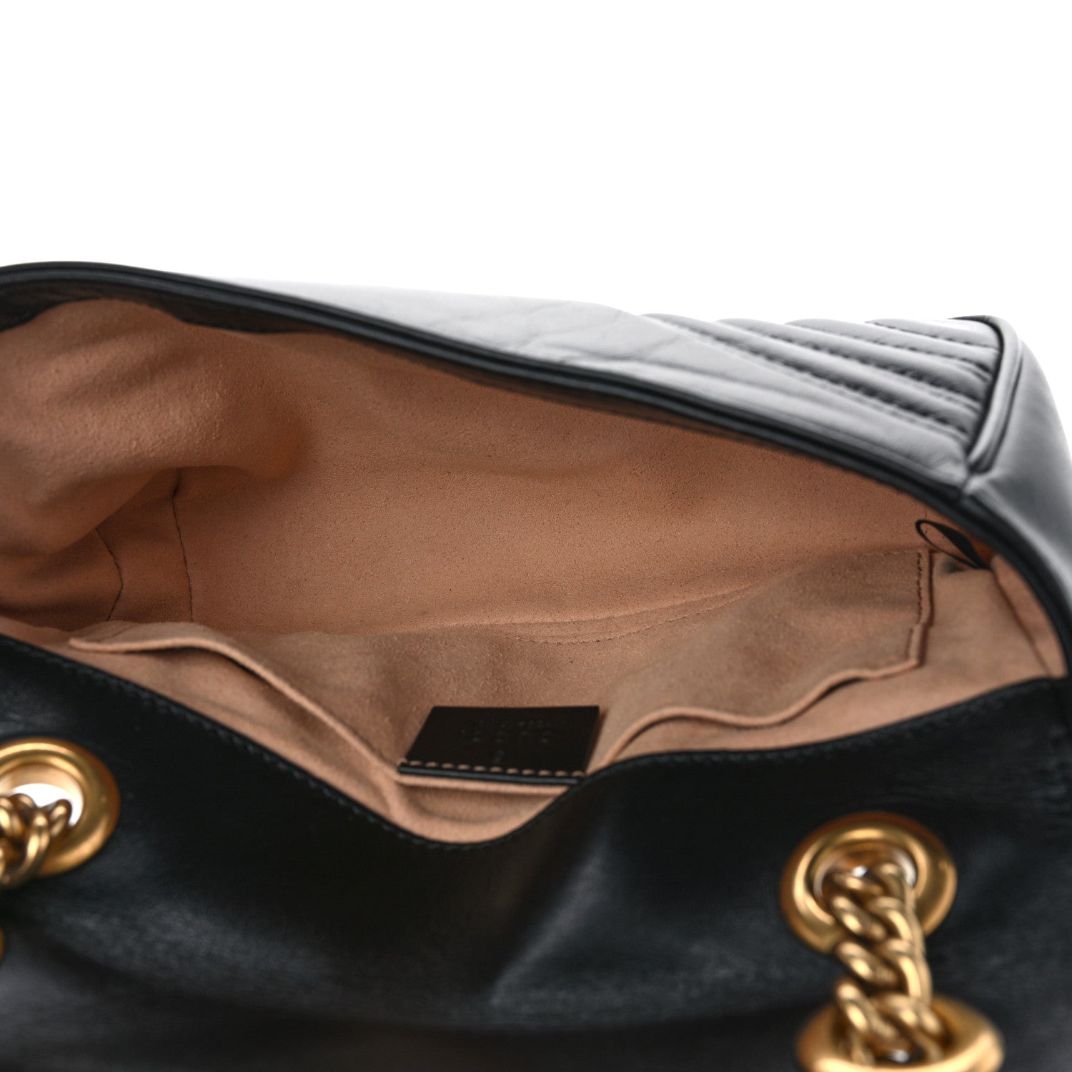 Gucci Calfskin Matelasse Mini GG Marmont Shoulder Bag Black 5 of 11