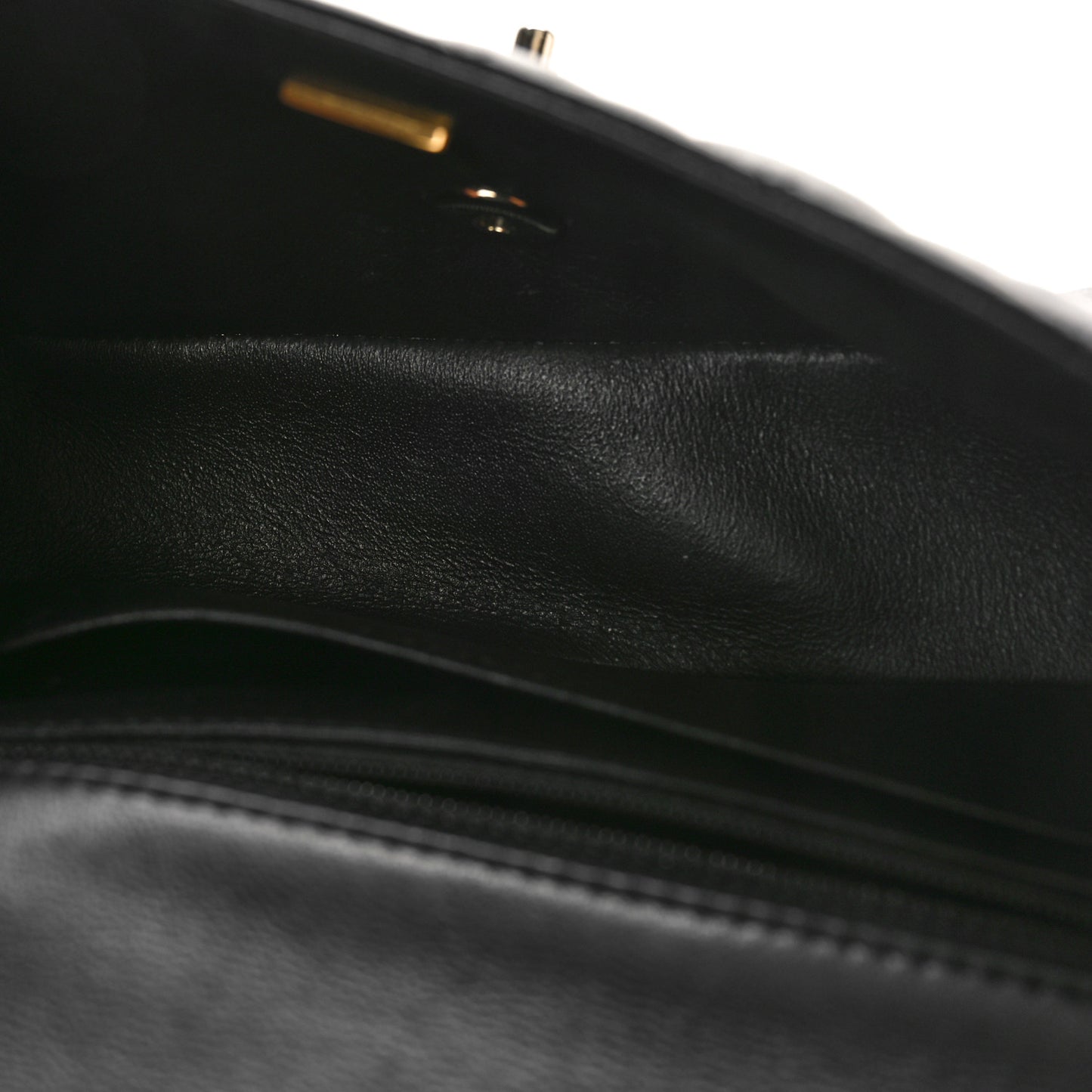 Lambskin Quilted Mini Rectangular Flap Black