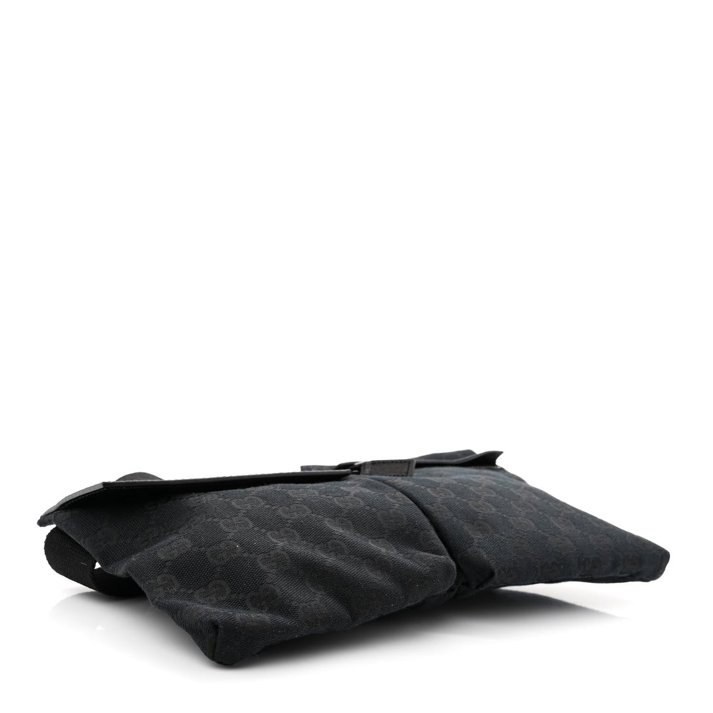 GG Monogram Web Double Pocket Belt Bag Black