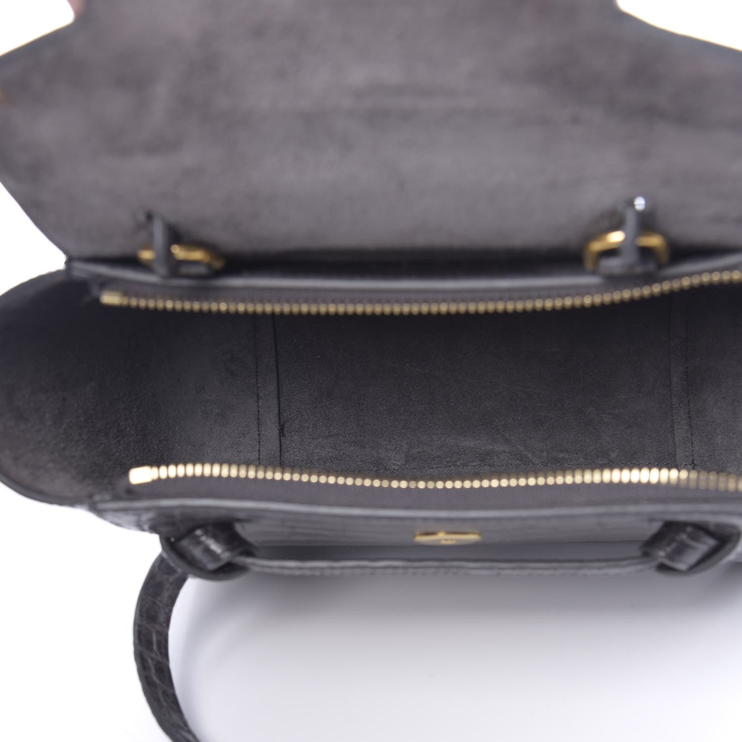 Celine Calfskin Crocodile Embossed Nano Belt Bag Grey 5 of 11