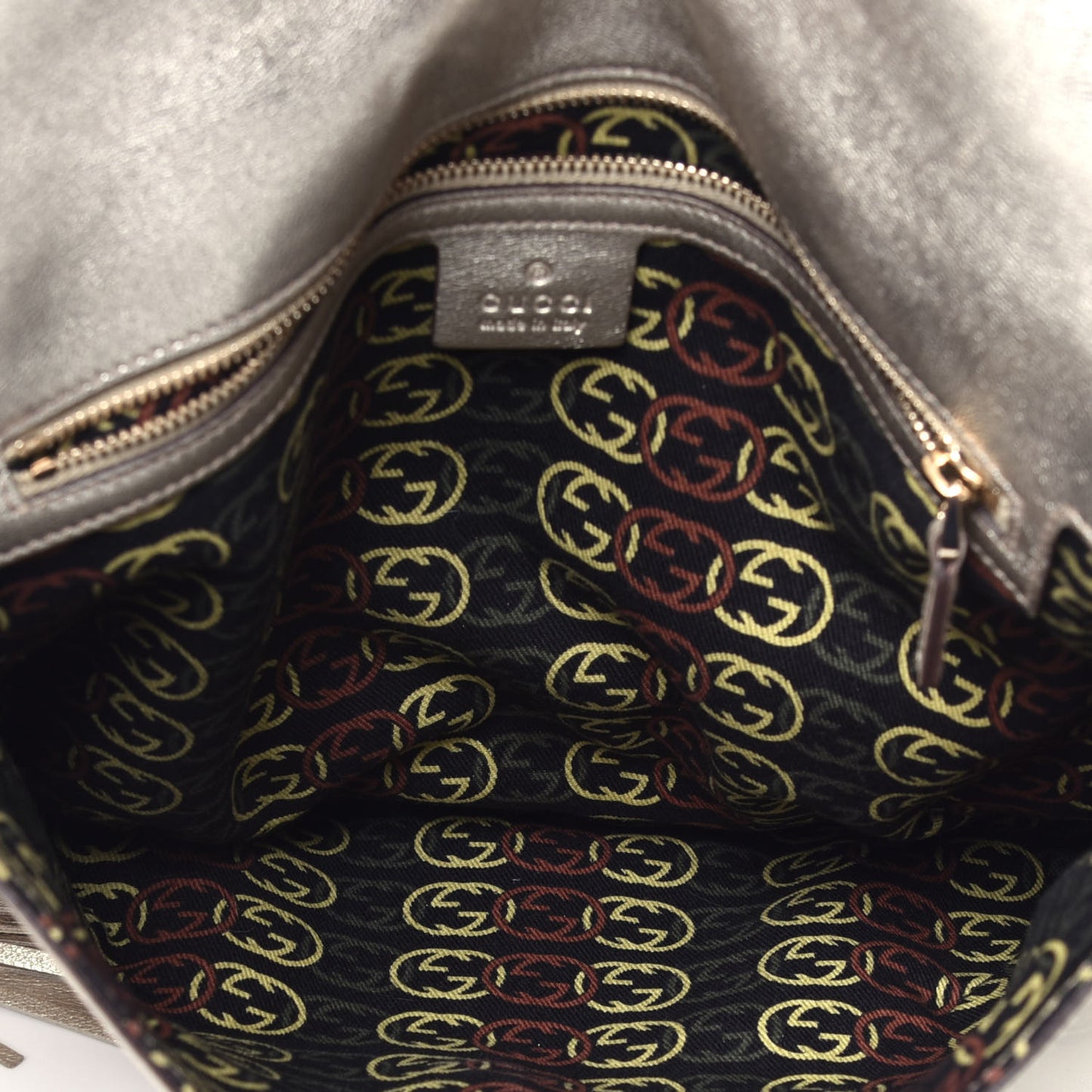 Metallic Calfskin Medium Britt Tassel Shoulder Bag Platinum