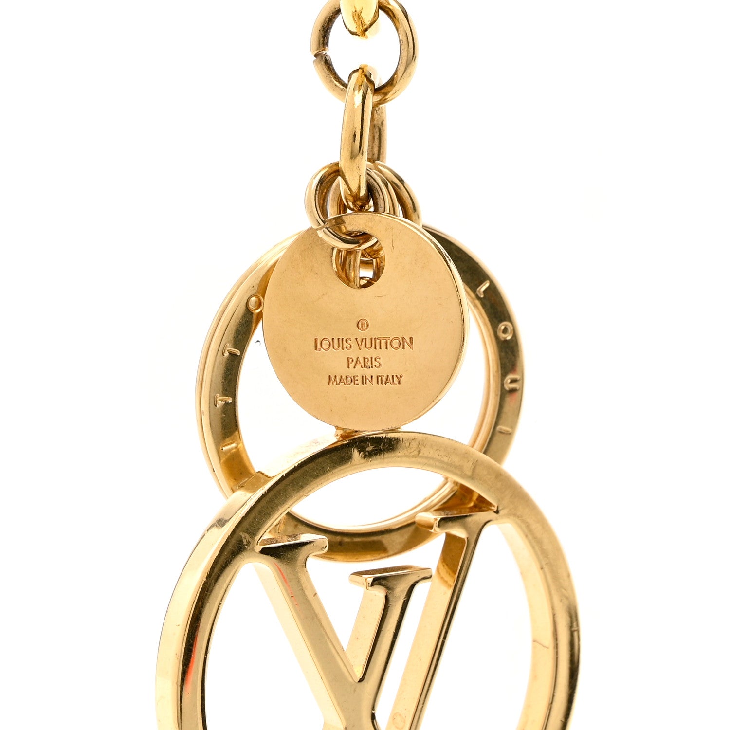Louis Vuitton LV Circle Bag Charm Key Holder Gold 3 of 5