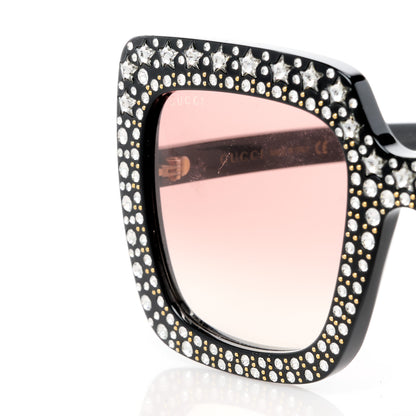 Gucci Acetate Crystal Oversize Sunglasses GG0148S Black 8 of 8