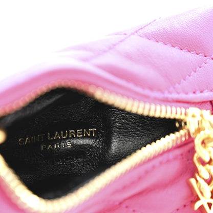Saint Laurent Lambskin Quilted Berlingo Bag Charm Fuchsia 4 of 7
