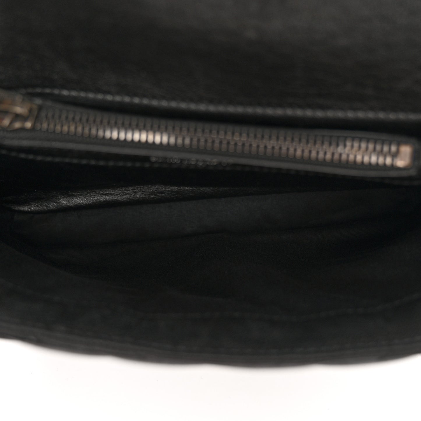 Sheepskin Matelasse Chevron Monogram Medium College Bag Black