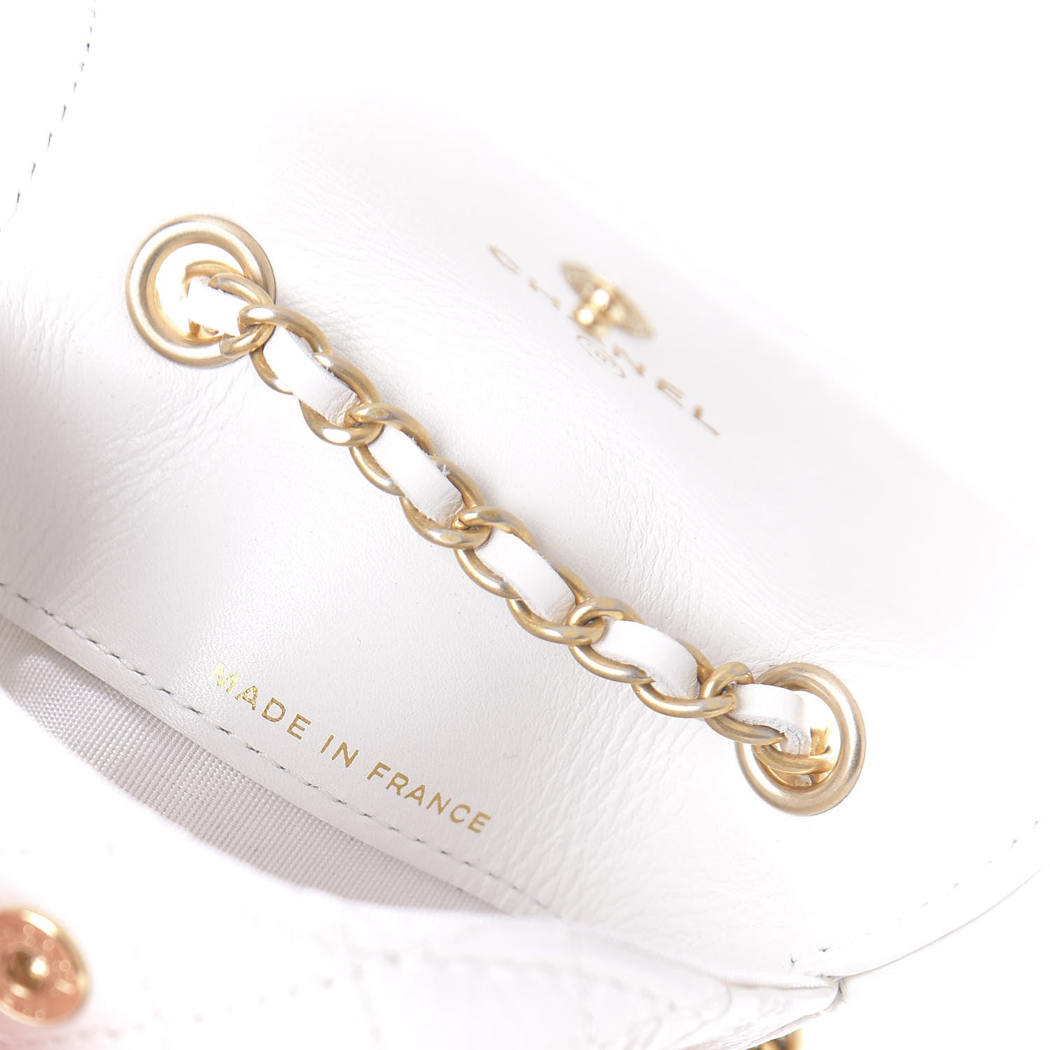 Chanel Patent Quilted Chain Waist Bag White 9 of 12